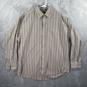 Burberry London Shirt men's XL Button Down Long Sleeve Striped Extra Large